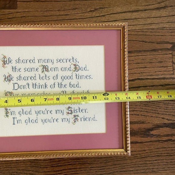 Vintage Framed Sisters Cross Stitch. - Picture 4 of 7